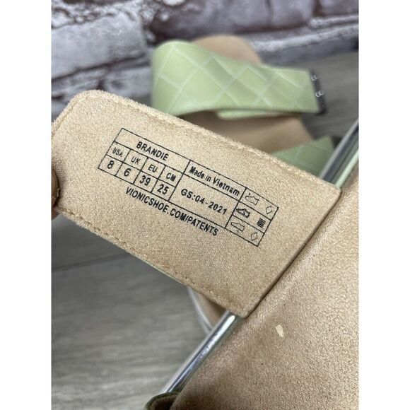 Vionic Brandie Mint Green Double Strap Slide Vegan Sandals Women’s Sz 8M US/39EU - Picture 8 of 16